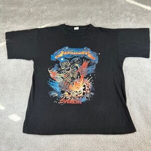 Vintage 90s Metallica Boot Overkill Band Concert T-Shirt Mens XL Heavy Metal Tee